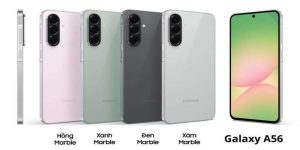 Samsung Galaxy A56 5G thiết kế sang trọng mặt lưng kính và cụm camera ba ống kính