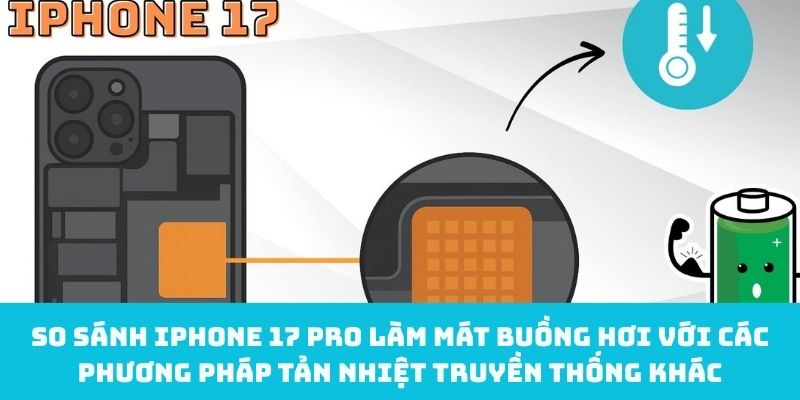 So sánh iPhone 17 Pro làm mát buồng hơi với các phương pháp tản nhiệt truyền thống khác